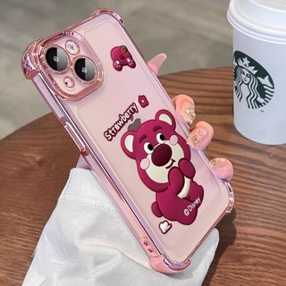 Ốp Họa Tiết Gấu Dâu Cho Iphone 12 12pro 12 Pro Max 13 13 Pro 13 Pro Max 14 14 Pro 14plus 14 Pro Max Ốp Điện Thoại Mềm Chống Rơi Vỏ Bảo Vệ