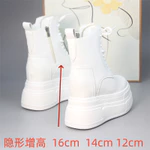 Tăng Chiều Cao 16CM Đế Dày Cao Cấp Giày Nữ Thu Đông Phong Cách Mới 14cm Phù Hợp Với Phong Cách Anh Giày Bốt Ngắn 12cm Lót Lông Cừu Martin Boot — ảnh 2