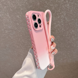 Lưới Vuông Màu Xanh Tím Màu Silicon Mềm Wrsit Dây Đeo Ốp Lưng Điện Thoại iPhone 16Promax 15Promax 13 14 Pro Max 15Plus Chống Sốc Bảo Vệ Toàn Diện Nam Nữ Vỏ Di Động