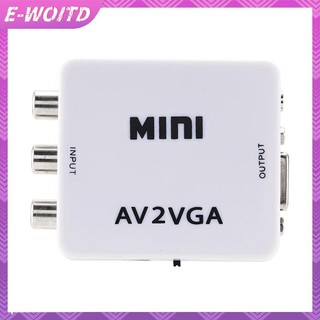 E-woitd AV RCA Sang VGA Video Adapter HD 1080P TV Chuyển Đổi Hộp Chuyển Đổi HNVN