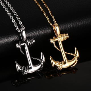 Vòng cổ mặt dây chuyền neo hải tặc bằng thép không gỉ dành cho nam giới Trang sức hải lý Gothic để mặc hàng ngày