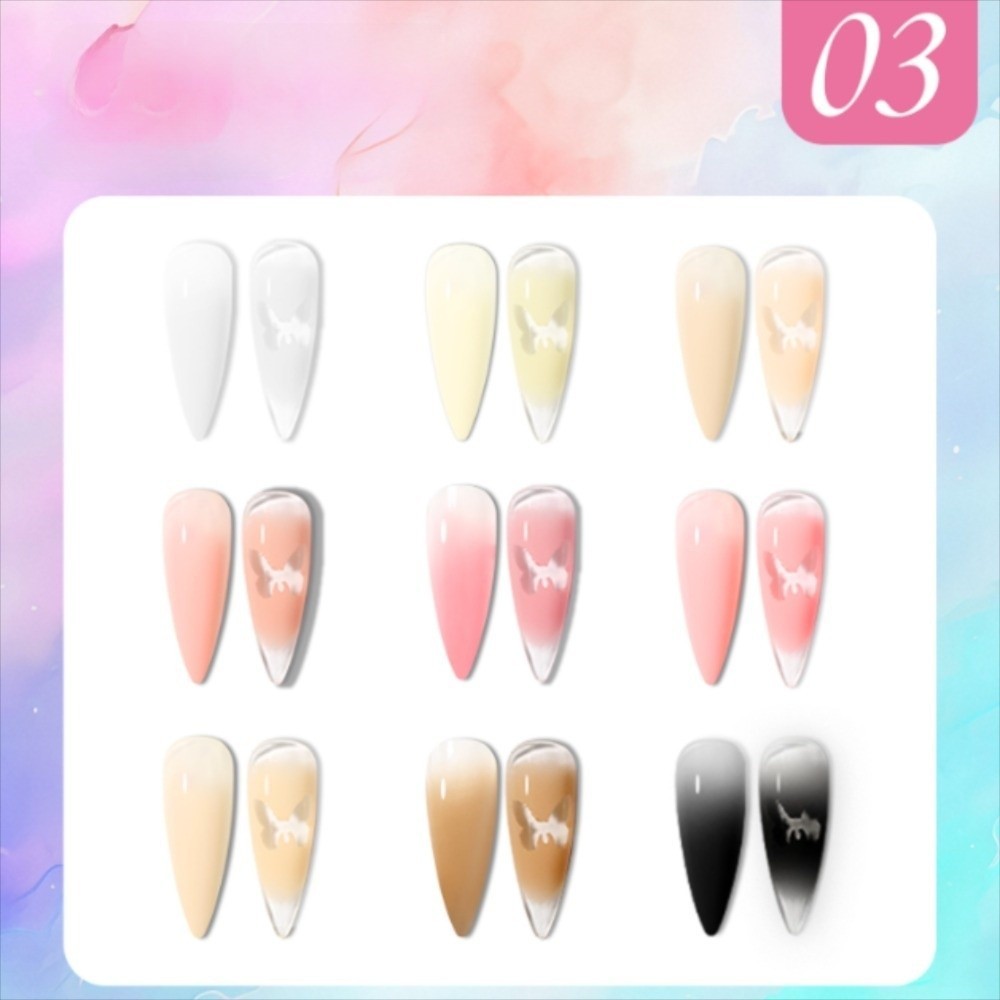 SDEERCONCEPT 4IN1 Pat Ombre Gel Sơn Móng Tay, Mini 9 Màu Dễ Chuyển Đổi Sơn Gel, Đồ Dùng Làm Móng Tay Pháp Làm Móng Tay Sơn UV Chắc Chắn Nghệ Thuật Gel Nữ