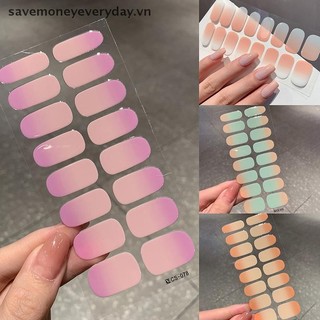 [savemoneyeveryday] 16 Cái / tờ Gel Bán Cắt Miếng Dán Sơn Móng Tay Kem Nối Dài Lâu Dài Decal Móng Tay Full Cover Màu Gradient Chữa Thanh Trượt [vn]