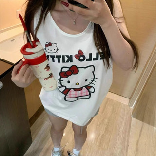 Mèo Con Mỹ In Áo Thun Nữ Không Tay, Thời Trang Phù Hợp Mặc Mùa Hè