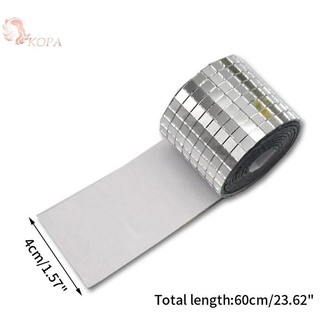 KOPA 4x100cm Gương Khảm Gạch Dán DIY Tự Dính Vuông Acrylic Dán Tường Thủ Công Đảng Trang Trí Nhà VN