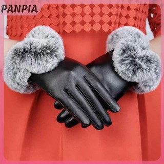 PNPIA-1 Cặp Nữ Mùa Đông Ấm Găng Tay Nữ Nữ Găng Tay Da Đen Thu Đông Ấm Áp Găng Tay Ấm Áp Ấm Áp Găng Tay