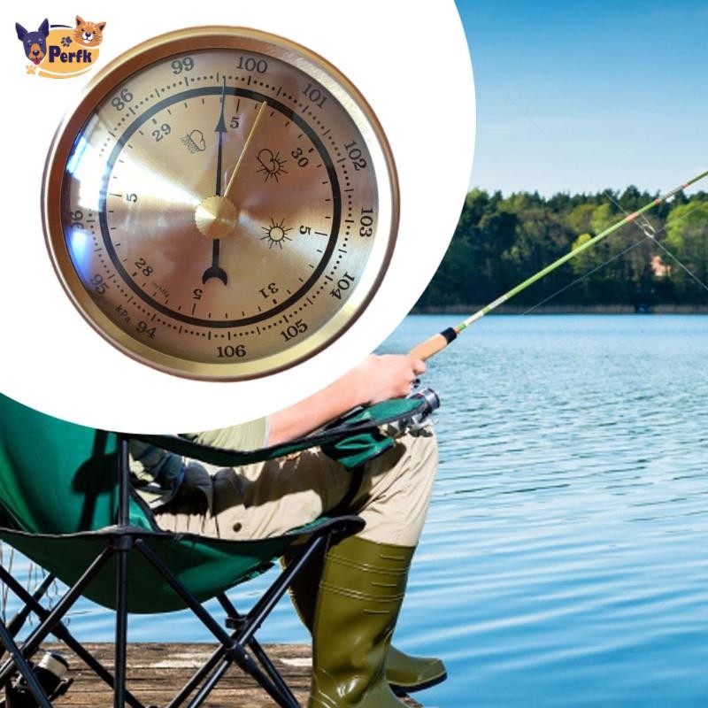 Phong vũ biểu đo thời tiết outdoor, chất liệu kim loại, gold-colored, compact và user-friendly
