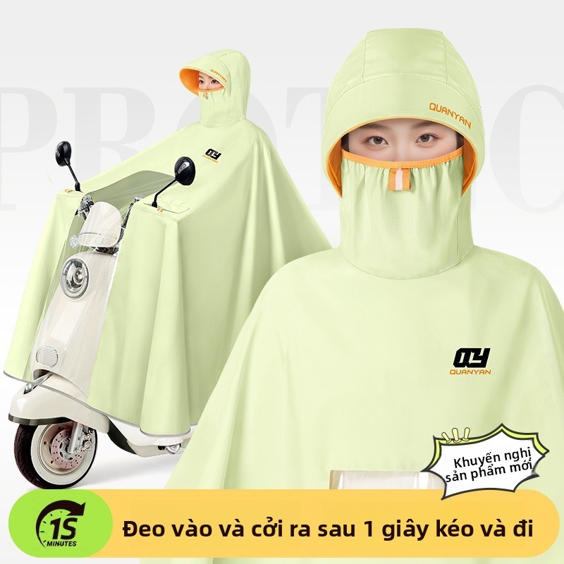 Áo Mưa Cho Người Đi Xe Máy Chống Mưa Lớn Toàn Thân Dày Dạng Liền Mũ Chống Thấm Nước