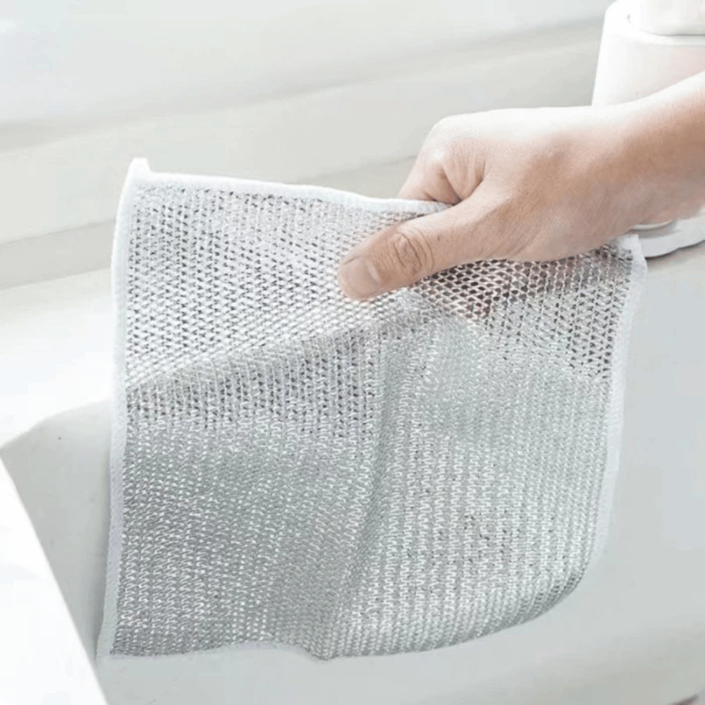 Khăn Lưới Lau Đa Năng, Khăn Lau Chén, Khăn Rửa Bát An Toàn, Chất Liệu Sợi Kim Loại Chống Bám Bẩn