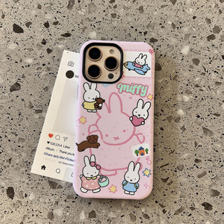 Ốp điện thoại họa tiết chú thỏ màu hồng 17air Thích hợp cho iPhone 11 12promax 12 13 14 15 pro max Ốp điện thoại 14promax 15pro 16 Pro max 17 17promax Vỏ