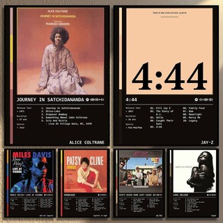 Tranh Canvas Vintage Tracklist Album Âm Nhạc Trang Trí Tường Nhà