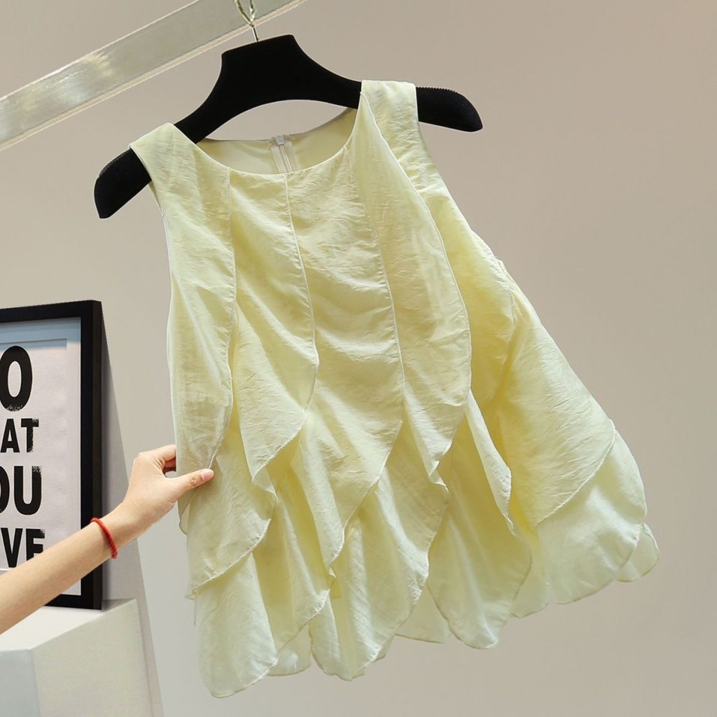 Áo cổ tròn phiên bản Hàn Quốc dáng rộng, phù hợp mùa hè