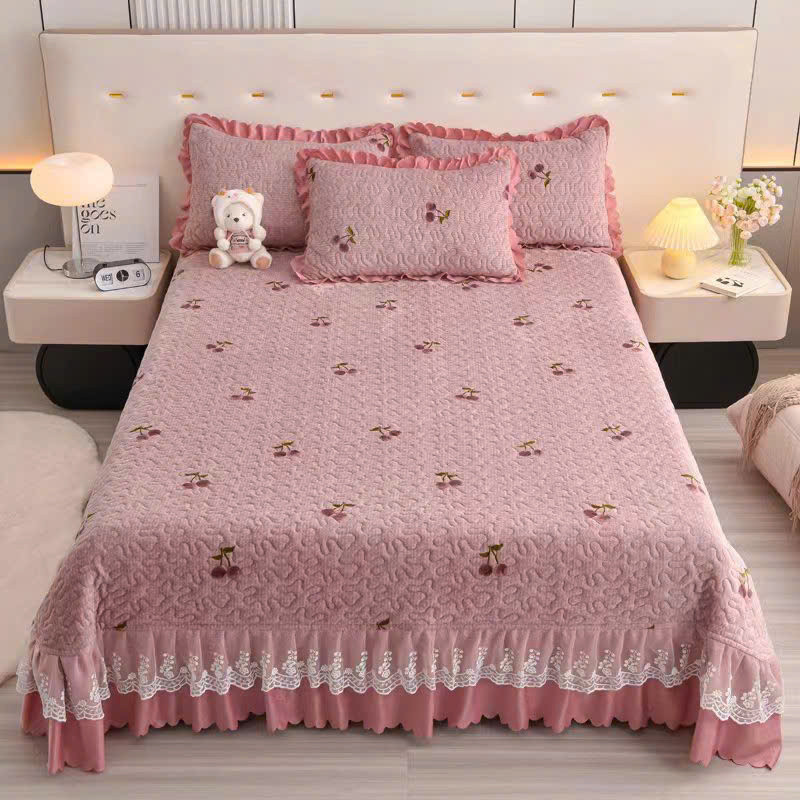 (ST865) Bộ Chăn Ga Gối Nỉ Nhung Trần Bông Cao Cấp, Mềm Mịn – Đẳng Cấp Mùa Thu Đông - MemMinBedding