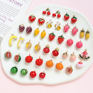 Mạ Đồng Vàng Thật Dễ Thương Mini Trái Cây Bộ Sưu Tập Mặt Dây Chuyền DIY Handmade Trang Sức Tay Vòng Cổ Bông Tai Mặt Dây Chuyền Phụ Kiện