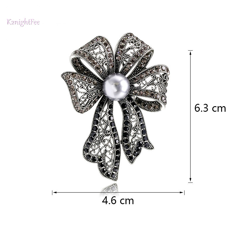 K2nightfee Vintage Kim Cương Giả Ngọc Trai Nơ Trâm Cài Cho Nữ Quần Áo Áo Áo Trang Sức Dự Tiệc Phụ Kiện Quà Tặng VN