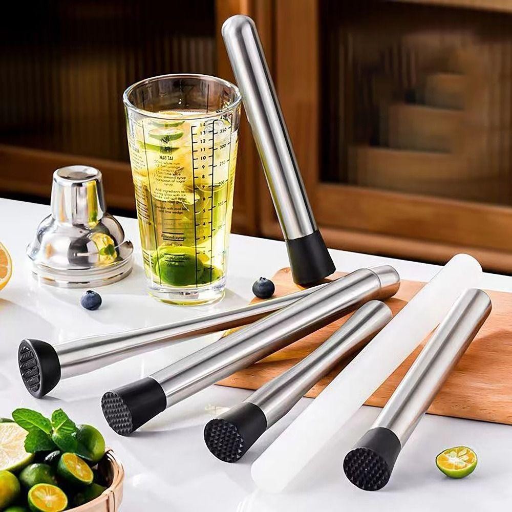 JVSUB Ice Cocktail Nghiền nát, Thanh Dụng cụ ép búa chanh bằng thép không gỉ, Cocktail bền bỉ Popsicle Mash Juice Stick Popsicle Smash Batter để uống trái cây DIY