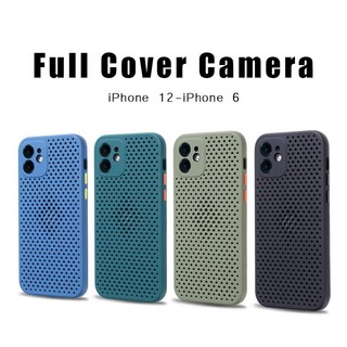 Ốp điện thoại thông gió bằng silicon màu trơn cho iPhone 11 12 13 14 15 16 17 Pro Max 14 15 Plus