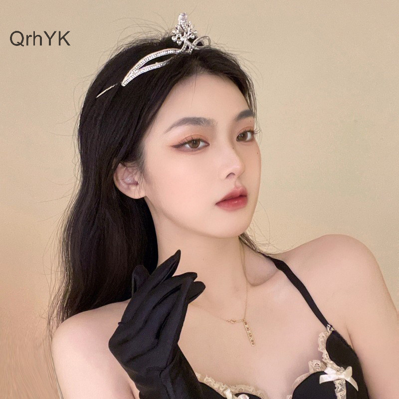 Thời Trang Nhà Máy Ánh Sáng Pha Lê Vương Miện Tiara Cho Nữ Cô Gái Cưới Thanh Lịch Kim Cương Giả Cô Dâu Vương Miện Phụ Kiện Tóc Dự Tiệc Trang Sức QrhYK