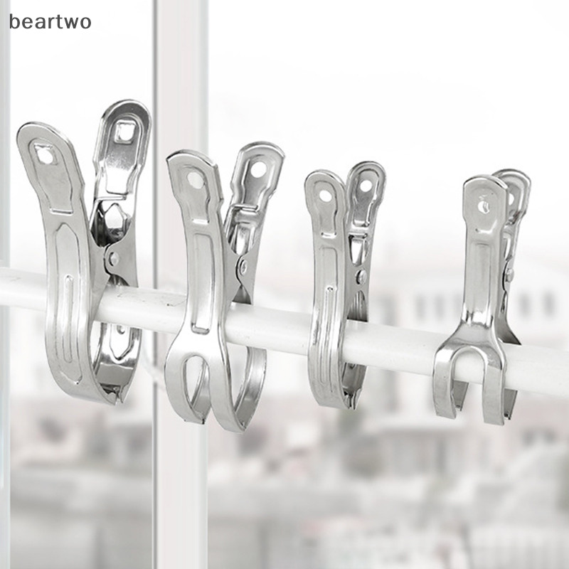 < Beartwo > 5 / 6 / 10 / 20 Chiếc Kẹp Thép Không Gỉ Kẹp Quần Áo Ghế Bãi Biển Lớn Kẹp Khăn Cho Chăn Chống Gió Kẹp Kẹp Đẹp