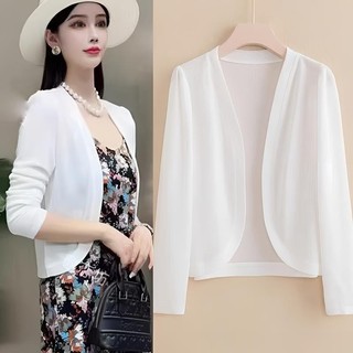 Áo Cardigan chống nắng mùa hè phối với váy mặc ngoài Khăn choàng lụa băng