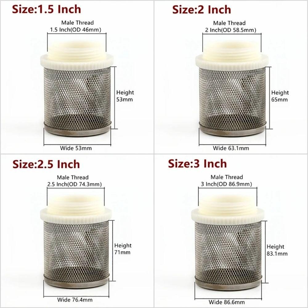 JVSUB 1 Bộ Lọc Ống Inox 304 1/2" 3/4" 1" Lắp Máy Bơm Nước Sạch Cho Bể Cá Thủy Lợi Micro