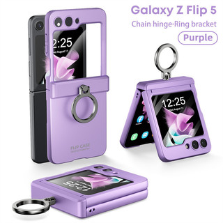 Dành Cho Samsung Galaxy Z Flip 6 Z Flip 5 Vỏ Sang Trọng Nhiều Màu Sắc Thân Thiện Với Da Mờ Gấp Bản Lề Vòng Giá Đỡ Có Gương Phim Chống Sốc Bìa Cứng