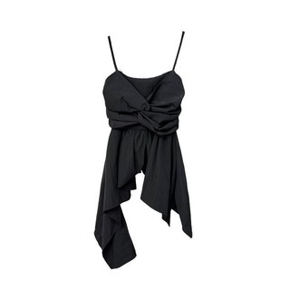 Pháp Không Đều Xù Kink Camisole Nữ Niche Thiết Kế Slim-fit Ôm Hơn Nhìn Ngắn Top 7.27