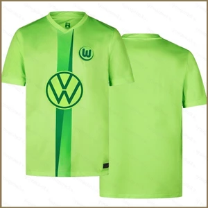 2024-2025 Bundesliga League VfL Wolfsburg sân nhà Áo thun bóng đá không số Trẻ em Người lớn Plus Size