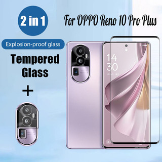 Oppo Reno 10 Pro Plus 2 trong 1 Kính Cường Lực Bảo Vệ Màn Hình Cho OPPO Reno 12 11 10 Pro Plus 4G 5G 9D Kính Bảo Vệ Phim Với Ống Kính Máy Ảnh Phim
