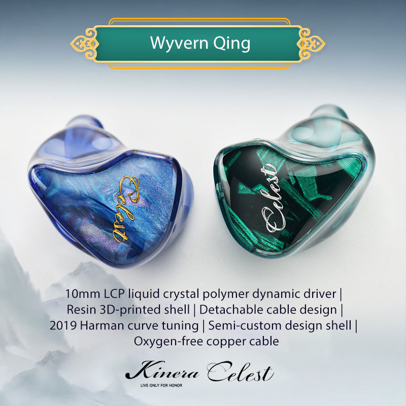 Tai nghe nhét tai Kinera Celest Wyvern Qing 10mm LCP Trình điều khiển năng động có micrô bùng nổ có thể tháo rời Tai nghe âm thanh cáp IEMs