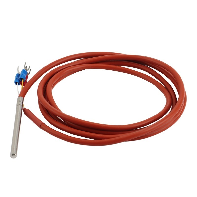 Pt100 RTD Cảm Biến Nhiệt Độ 6mmx80mm Class B 2M Gel Silicon Dây Phủ Bạch Kim Kháng Pt 100 Thép Không Gỉ