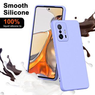 Dành Cho Xiaomi 11T / 11T Pro Ốp Lưng Silicon Lỏng Nâng Cấp Có Cạnh Vuông Bảo Vệ Camera Mềm Chống Trầy Xước Lớp Lót Microfiber Chống Sốc Mỏng Bao