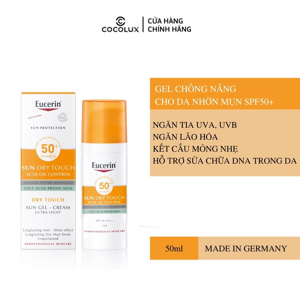 Gel Chống Nắng Cho Da Nhờn Mụn Eucerin SPF50+ 50ml
