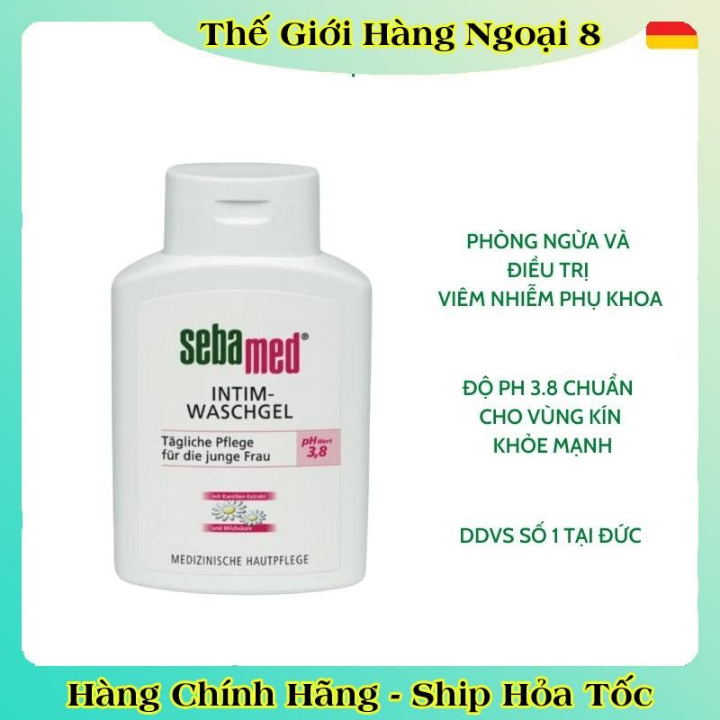 Dung dịch vệ sinh phụ nữ SEBAMED pH3.8 200ml làm sạch nhẹ nhàng an toàn chính hãng - Hàng nội địa Đức