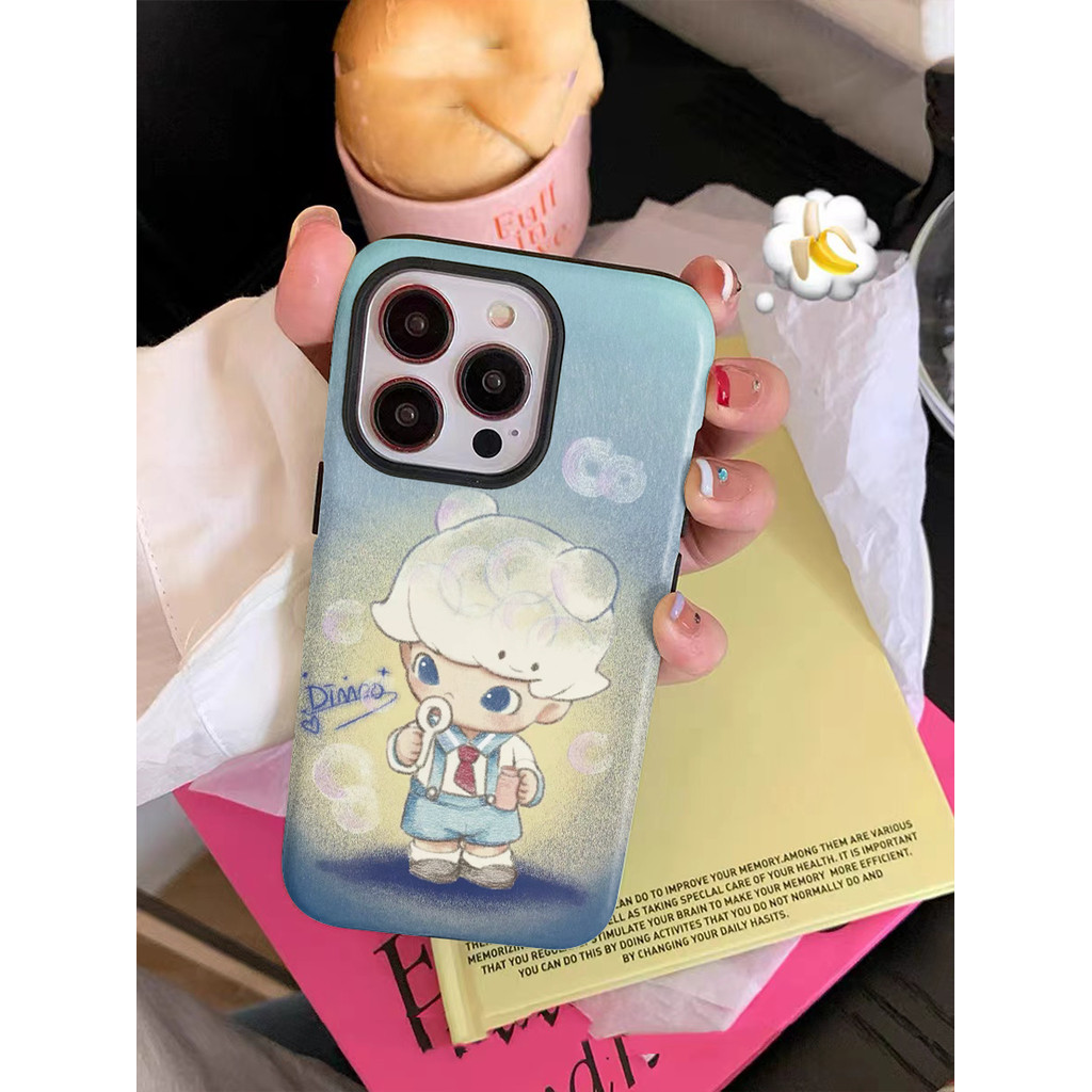 Pop MART dễ thương bút chì màu giả tưởng thổi bong bóng DIMOO Ốp điện thoại cho iPhone15ProMax 14Pro 13 12 XSMAX 13mini 8PLUS 2 ❈ Vỏ tpu và pc bóng