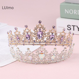 Luimo 2024 Mới Pha Lê Tím Cô Dâu Thái Hoàng Gia Nữ Hoàng Tiara Cuộc Thi Prom Cô Dâu Diadem Công Chúa Cưới Vương Miện Phụ Kiện Tóc SBS