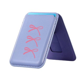 Ví họa tiết nơ màu hồng cho iPhone 16 15 14 13 12 11 Pro Max Plus Thẻ da Giá đỡ điện thoại cho vỏ bỏ túi