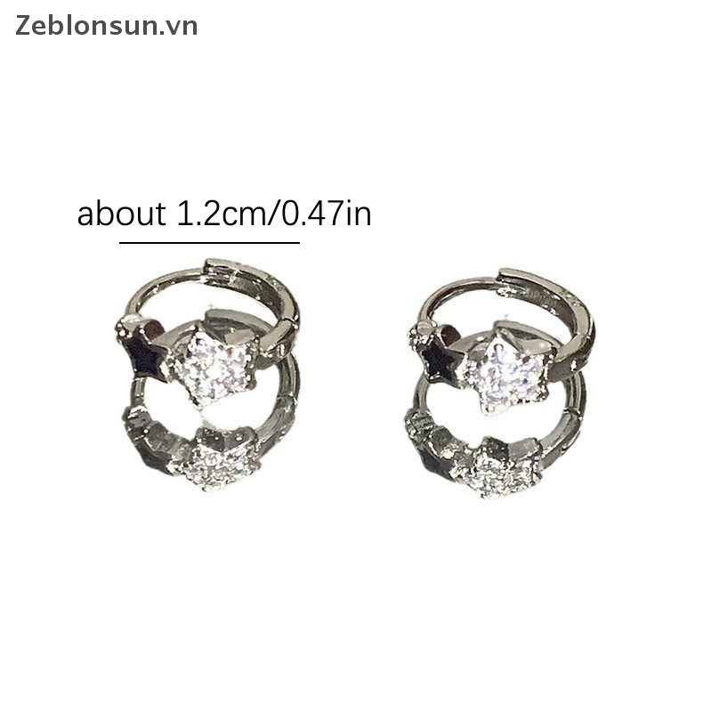 # Hb # Thời trang Retro Zircon Pha lê Pentagram Khóa tai Xu hướng Bông tai hình ngôi sao đơn giản dành cho nữ Quà tặng trang sức thẩm mỹ.