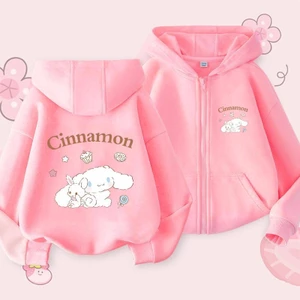 2024 Mới Cinnamoroll Bé Gái Áo Khoác Zip Up Áo Khoác Thời Trang Thu Đông Trẻ Em Áo Khoác Ngoài Bộ Sưu Tập