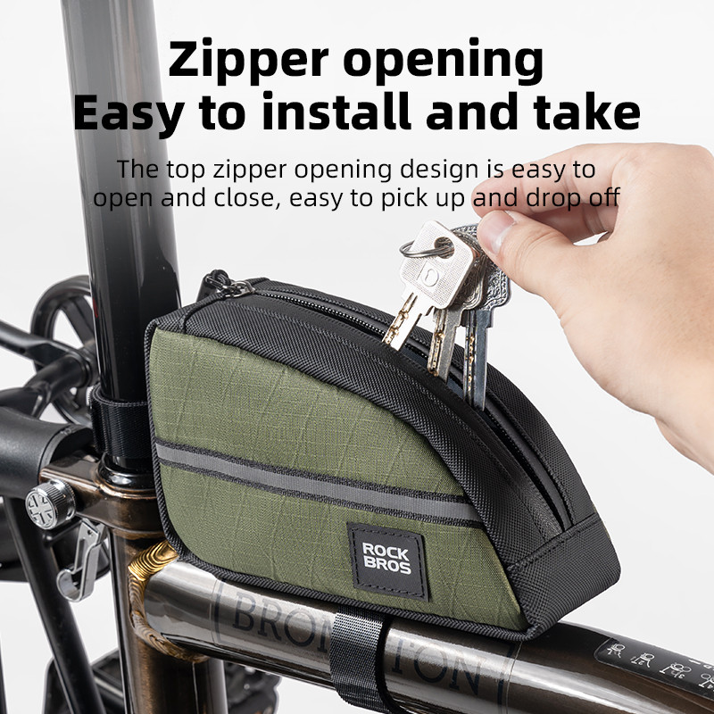 Rockbros Xe Đạp Túi Trên Ống Lưu Trữ Di Động Dung Tích 0.8L Nhỏ Gọn Nhẹ Brompton Xe Đạp Túi Thiết Bị Đi Xe Đạp