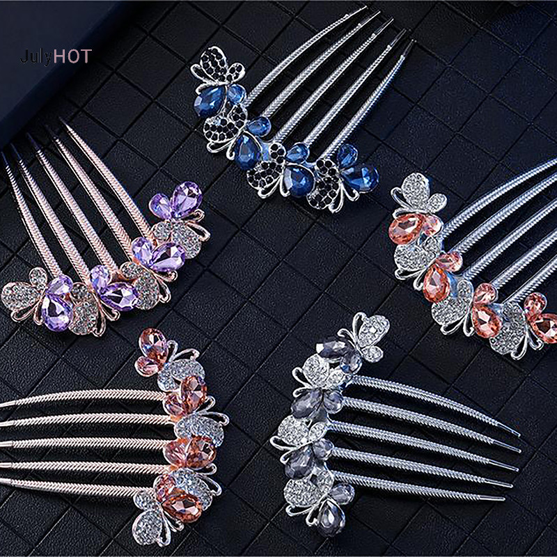 Julyhot Vintage Pha Lê Hoa Kẹp Tóc Phong Cách Hàn Quốc Ngọc Trai Thời Trang Kim Cương Giả Lược Tóc Sáng Bóng Kẹp Tóc Cho Nữ Phụ Kiện Tóc Massivedeals