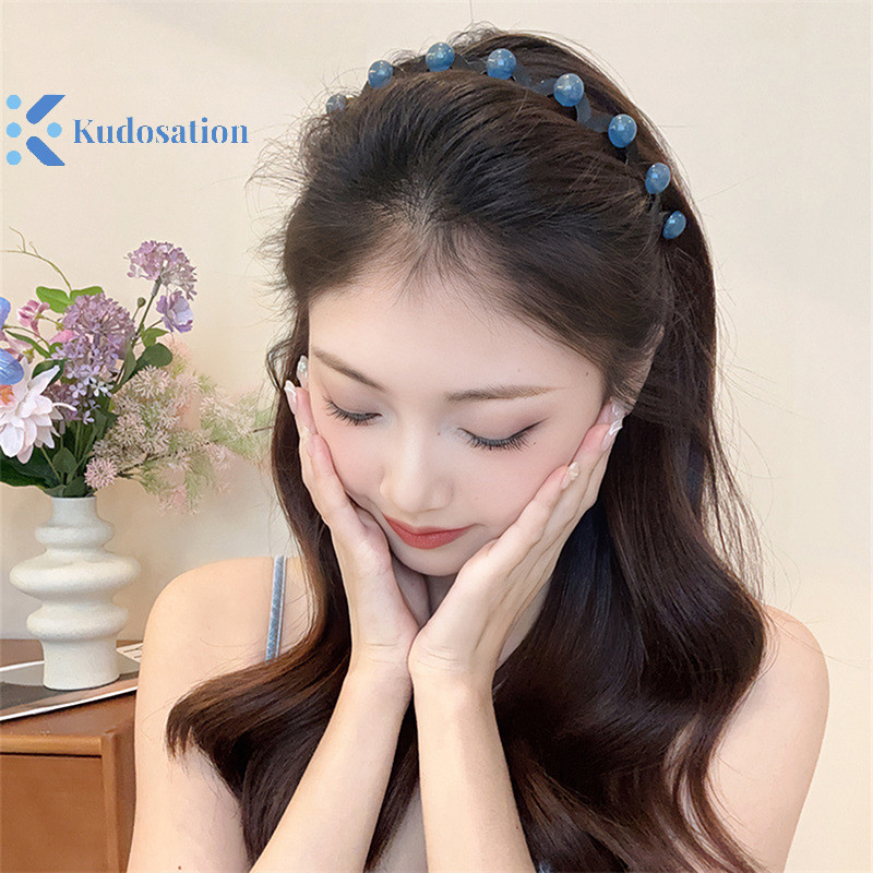 Kudosation Wave s Dành Cho Nữ Răng Chống Trơn Trượt Tóc Bé Gái Rửa Mặt Thể Thao Băng Đô Quấn Tóc Phụ Kiện Tóc