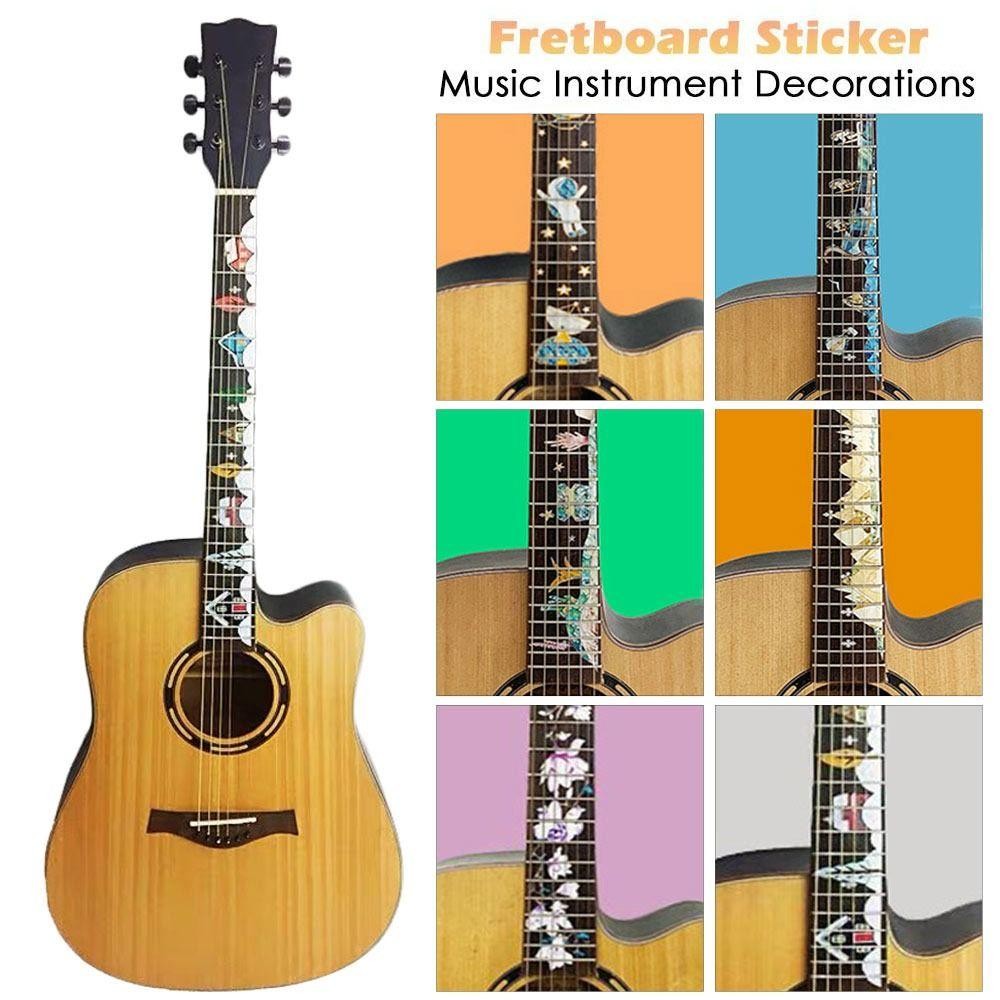 SMILE Guitar Fretboard Sticker, DIY PVC Bass Inlay Decal, Phụ tùng đàn guitar điện Trang trí nhạc cụ Guitarra Phụ kiện Fingerboard Sticker Guitar Bass