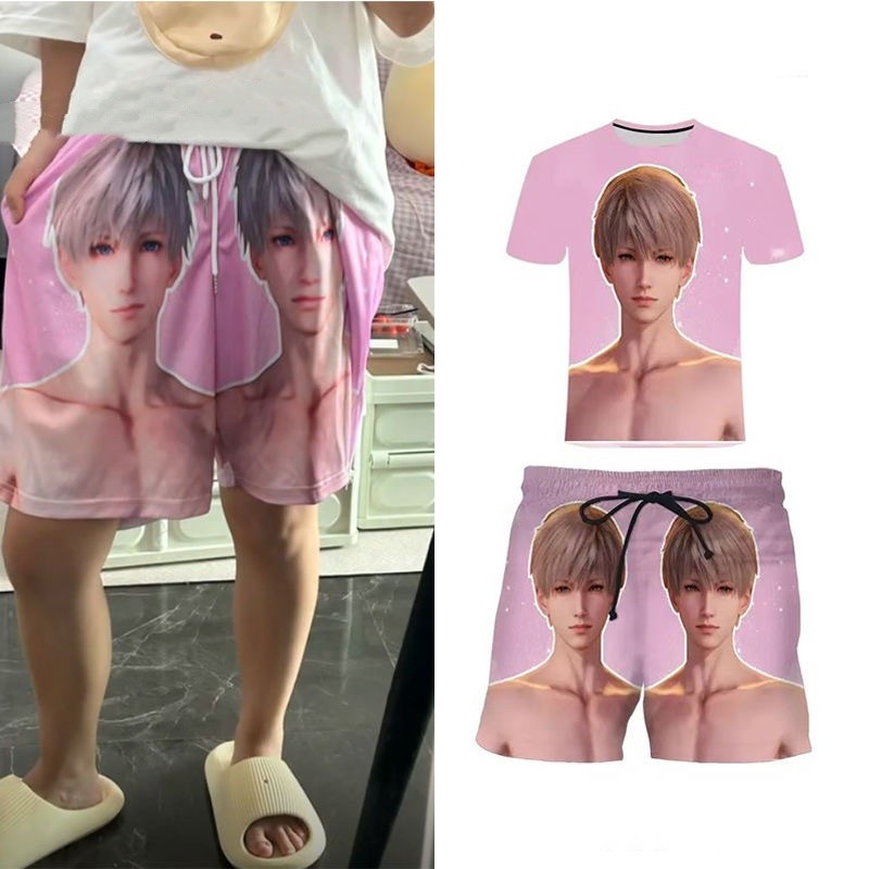 SY3 Tình Yêu Và Sâu Không Gian Rafayel Xavier Zayne Cosplay Vải Full Graphic Quần Short Áo Thun Anime Tay Ngắn Top YS3