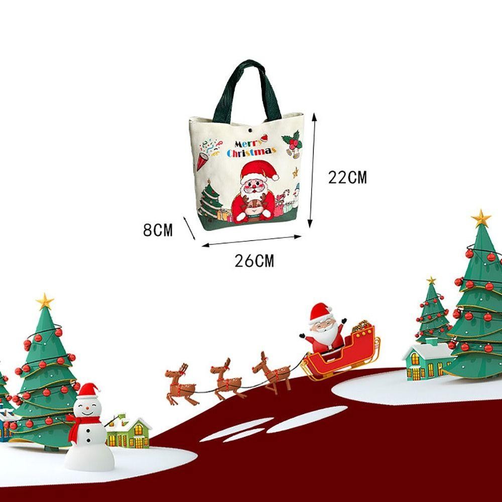 Túi Đeo Ngang THFENG, Túi Tote Giáng Sinh Ông Già Noel Giáng Sinh 2025, Túi Hướng Dẫn Dung Tích Lớn Có Thể Tái Sử Dụng Túi Quà Giáng Sinh Túi Tập Tin Cho Học Sinh