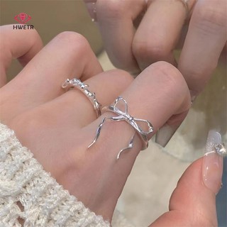 Hwetr Ngọt Ngào Thời Trang Ruy Băng Nơ Mở Nhẫn Có Thể Điều Chỉnh Cho Nữ Bé Gái Nơ Ánh Sáng Ngón Tay Nhẫn Dự Tiệc Trang Sức Quà Tặng Sinh Nhật Mới