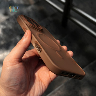 Lunar Desert Màu Titan 16 Pro Max Matte Từ Tính Ốp điện thoại Tương Thích Cho iPhone 11 12 13 14 15 16 Pro Max 14Plus 15Plus 16Plus 11Pro Có Phim Máy Ảnh Mặt Sau Cứng