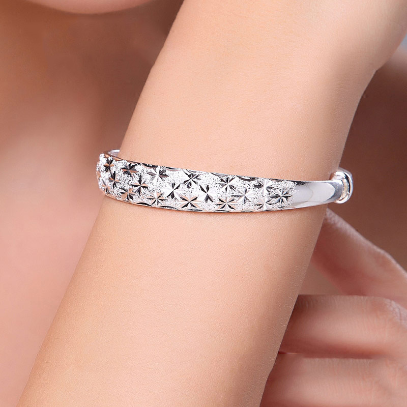 925sterling Bạc Nguyên Bản Lãng Mạn Gypsophila Ngôi Sao Lắc Tay Nữ Vòng Tay Trang Sức Thời Trang