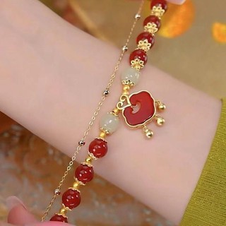 Trung Quốc Ngọc Hạt Hai Lớp Vòng Tay Thời Trang Mây Tốt Lành Vòng Tay Cặp Đôi Vòng Tay Cho Nữ Quà Tặng Phụ Kiện Trang Sức