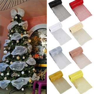 Diy Giáng Sinh Hoa Vòng Hoa Lưới Xmas Cây Ruy Băng Trang Trí Đám Cưới Giáng Sinh Quà Tặng Gói Ruy Băng